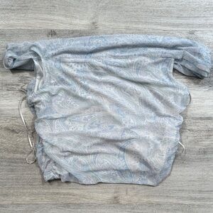 Hollister Light Blue and Cream Paisley Blouse